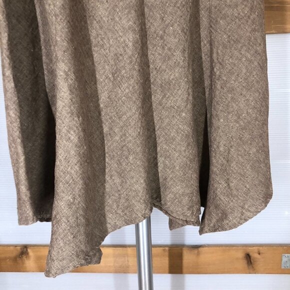Chapter ONE Linen Cotton Brown Zig-Zag Hem A-Line Skirt Sz 12 - Picture 4 of 9